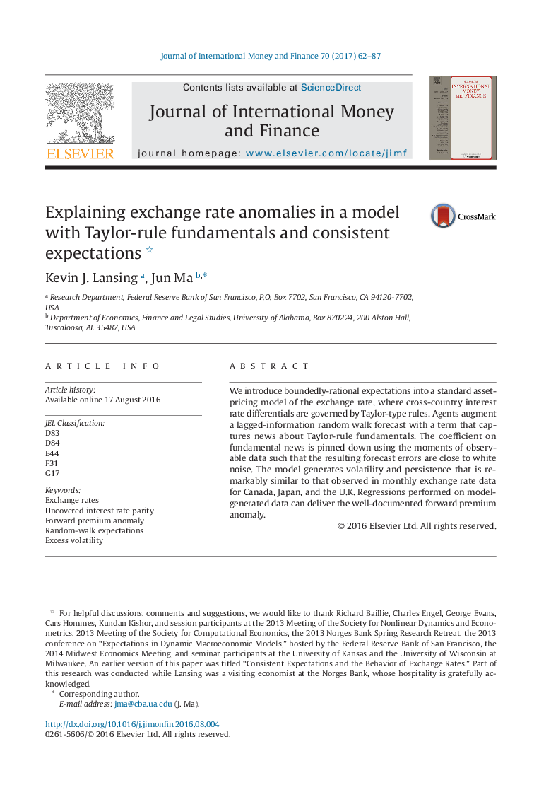 Explaining exchange rate anomalies in a model with Taylor-rule fundamentals and consistent expectations