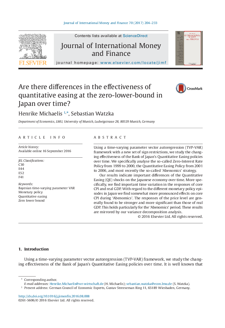 Are there differences in the effectiveness of quantitative easing at the zero-lower-bound in Japan over time?