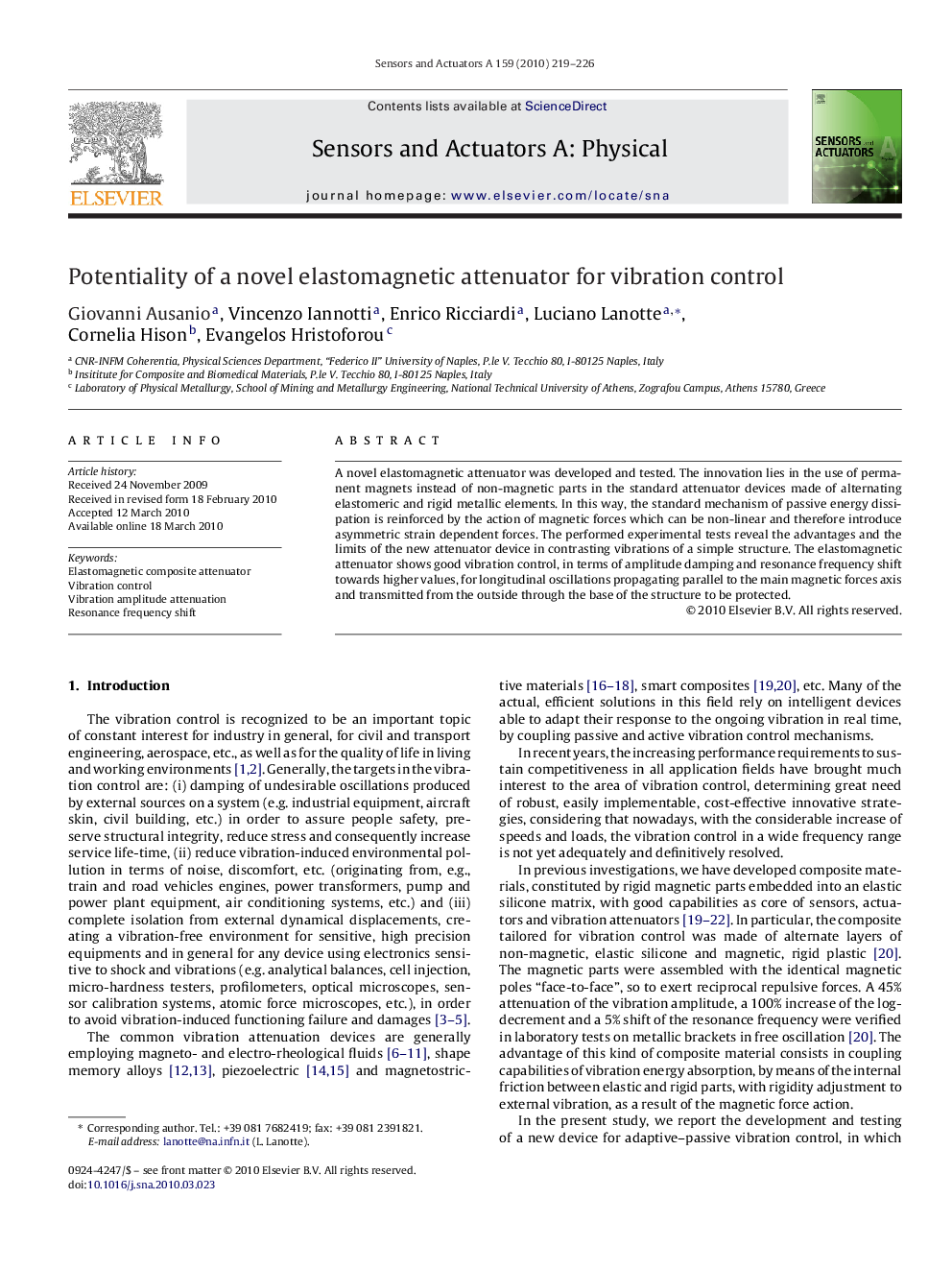 Potentiality of a novel elastomagnetic attenuator for vibration control