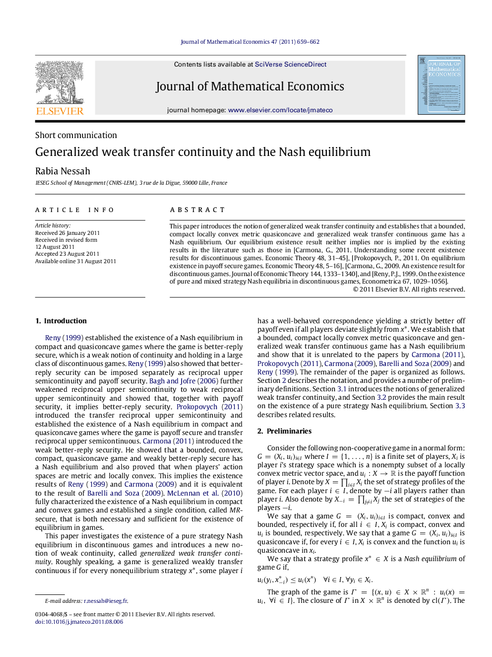Generalized weak transfer continuity and the Nash equilibrium