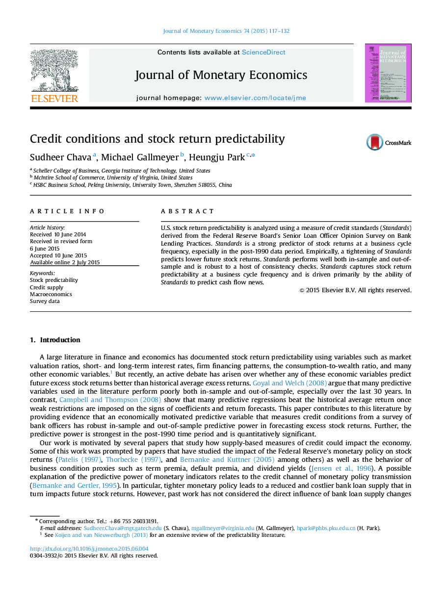 Credit conditions and stock return predictability