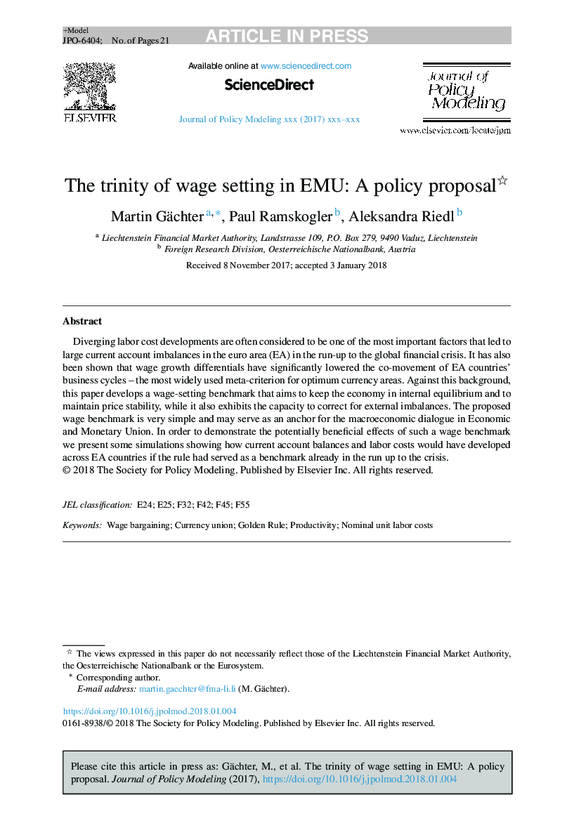 The trinity of wage setting in EMU: A policy proposal