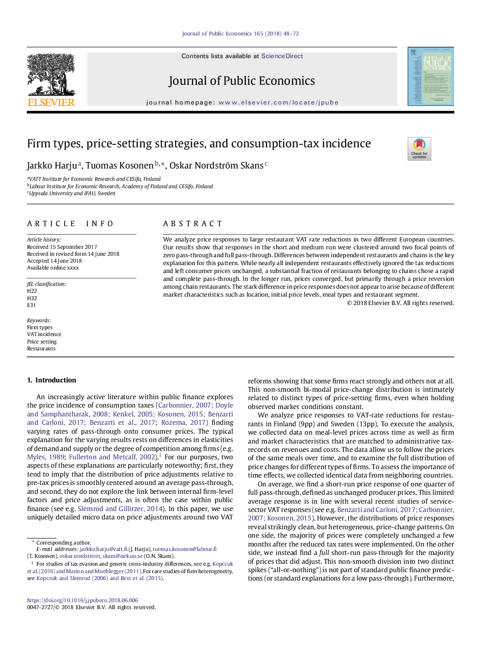 Firm types, price-setting strategies, and consumption-tax incidence