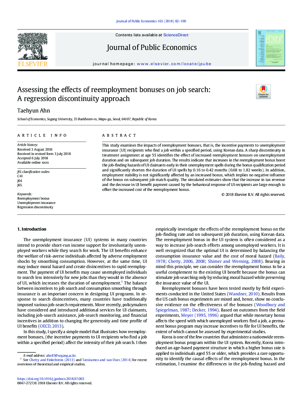 Assessing the effects of reemployment bonuses on job search: A regression discontinuity approach