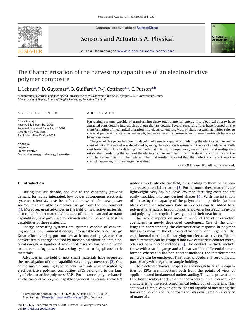 The Characterisation of the harvesting capabilities of an electrostrictive polymer composite