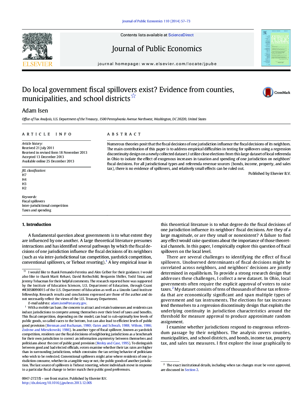 Do local government fiscal spillovers exist? Evidence from counties, municipalities, and school districts