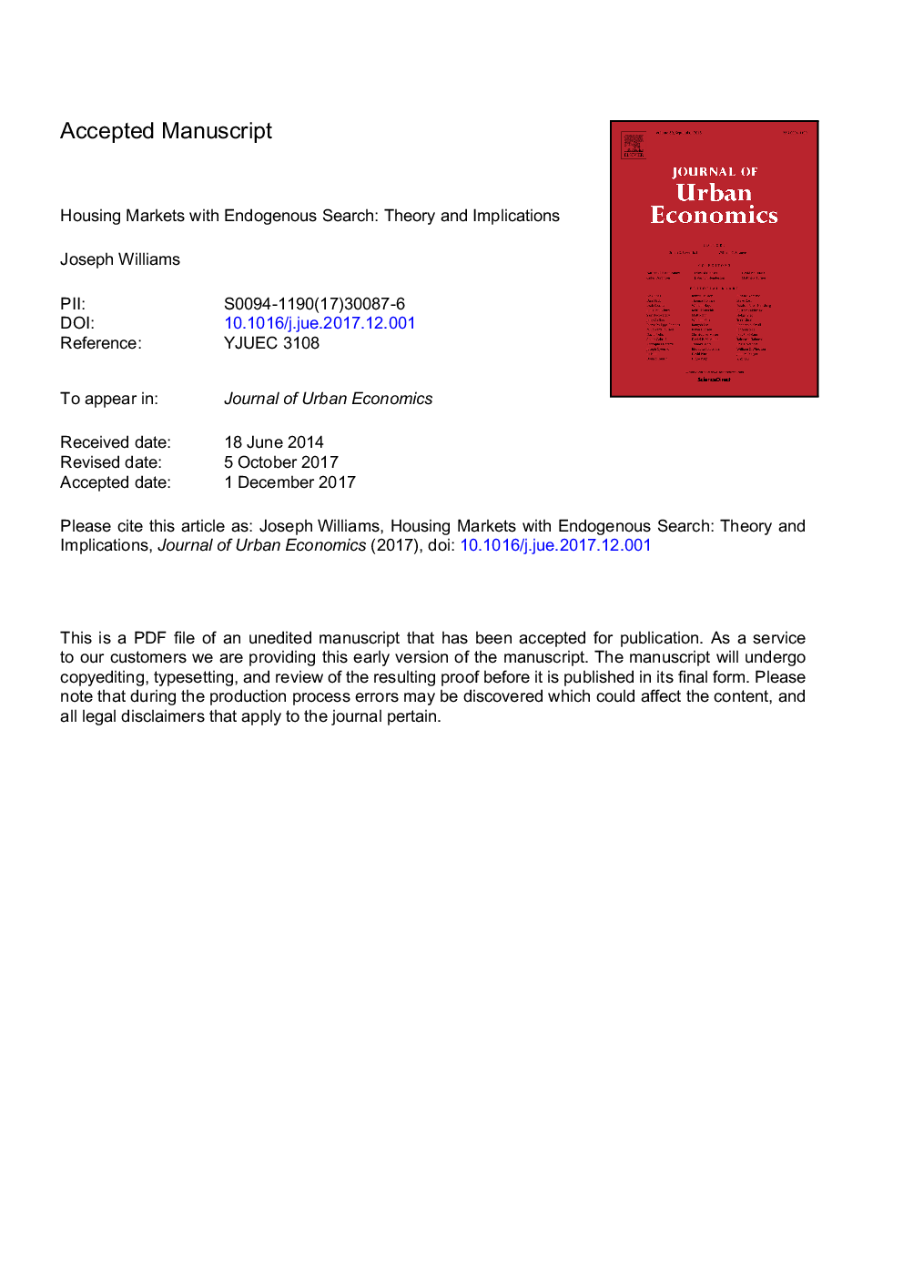 Housing markets with endogenous search: Theory and implications