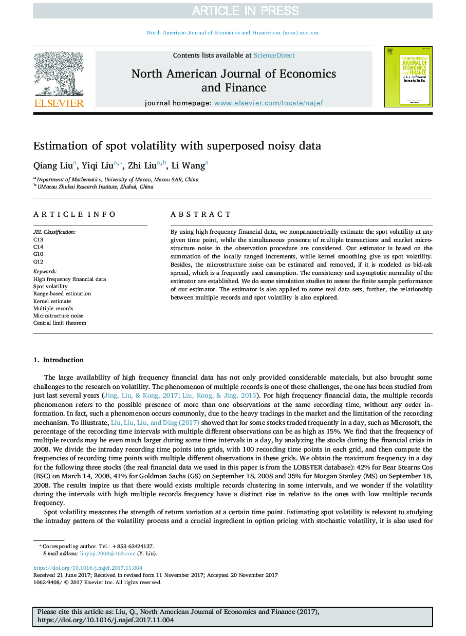 Estimation of spot volatility with superposed noisy data