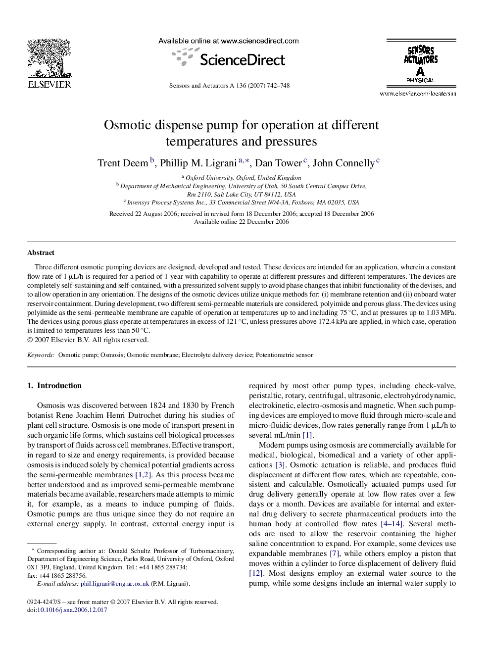 Osmotic dispense pump for operation at different temperatures and pressures