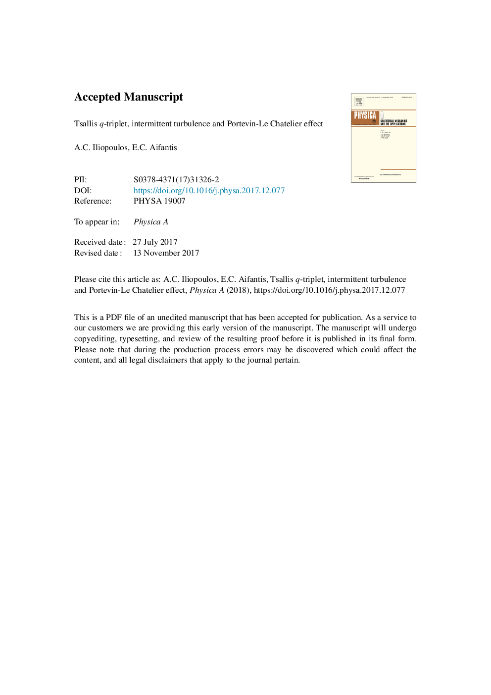 Tsallis q-triplet, intermittent turbulence and Portevin-Le Chatelier effect