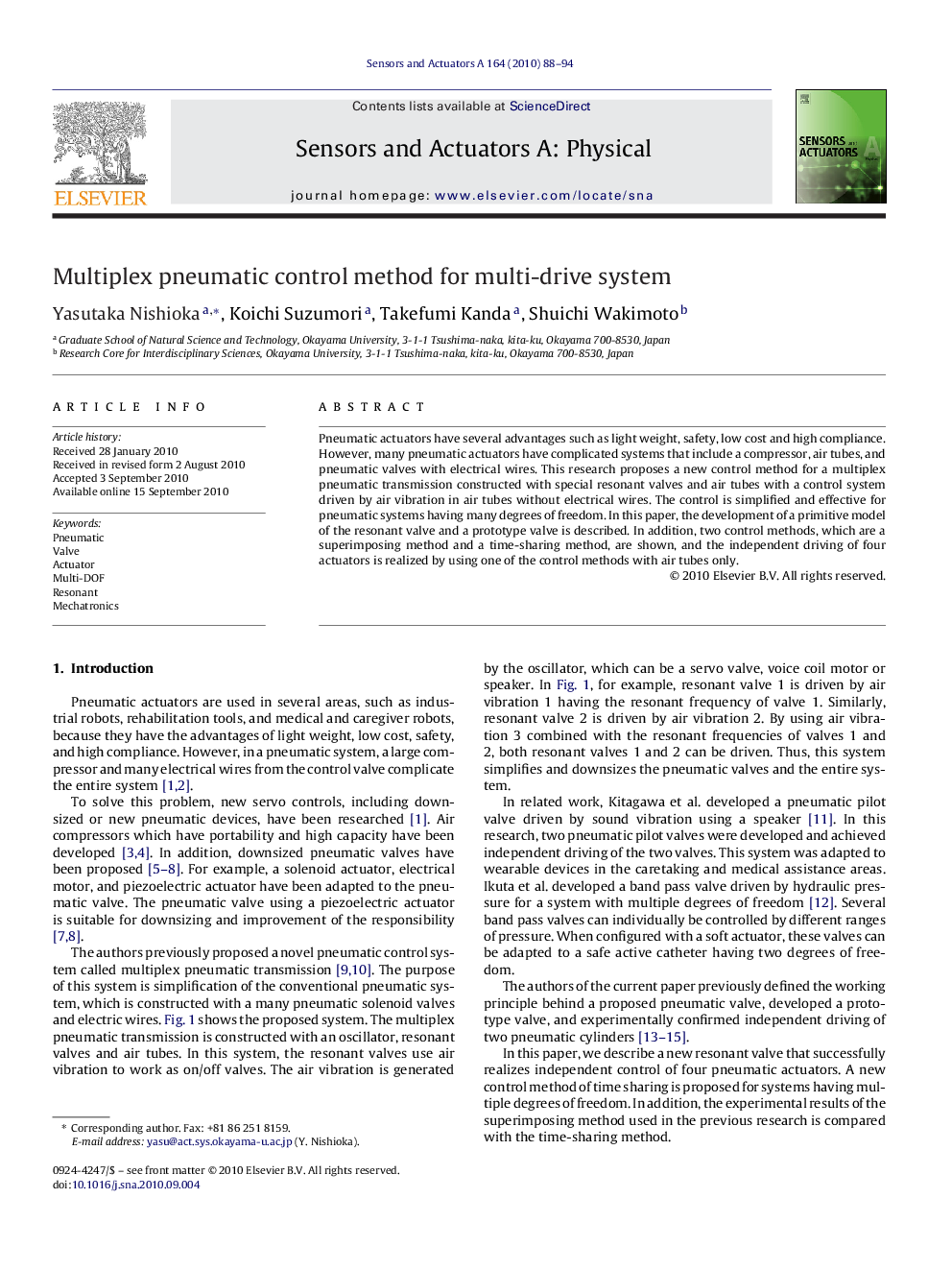 Multiplex pneumatic control method for multi-drive system