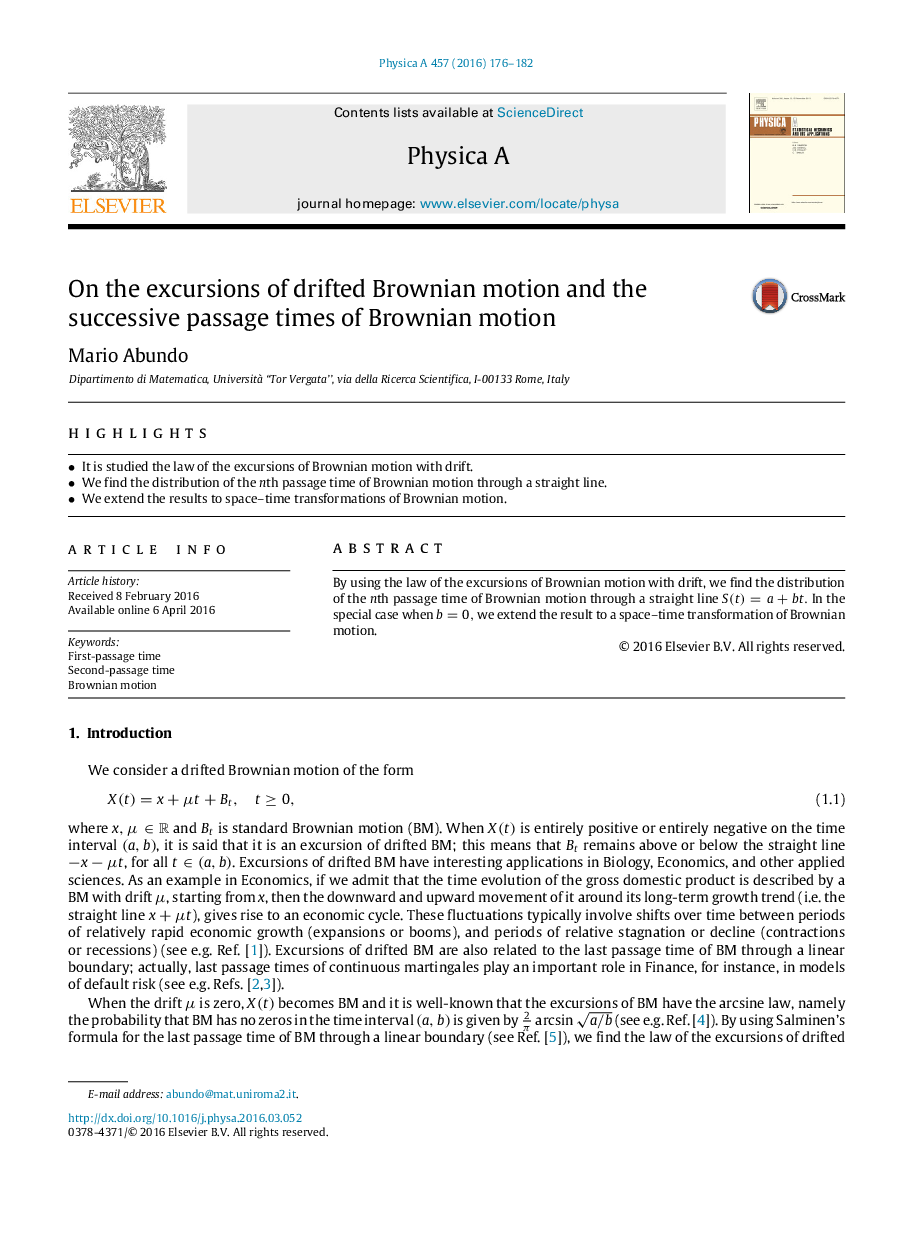 On the excursions of drifted Brownian motion and the successive passage times of Brownian motion