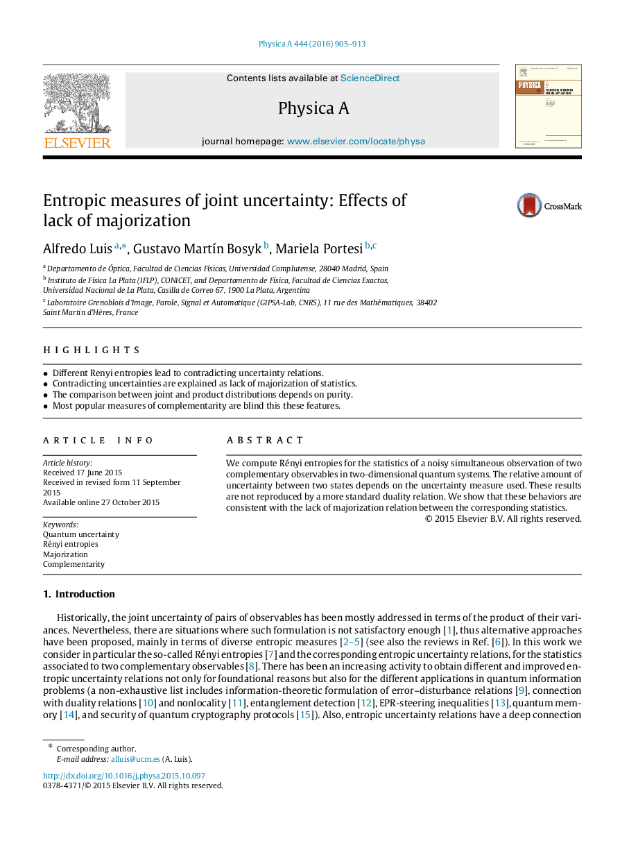 Entropic measures of joint uncertainty: Effects of lack of majorization