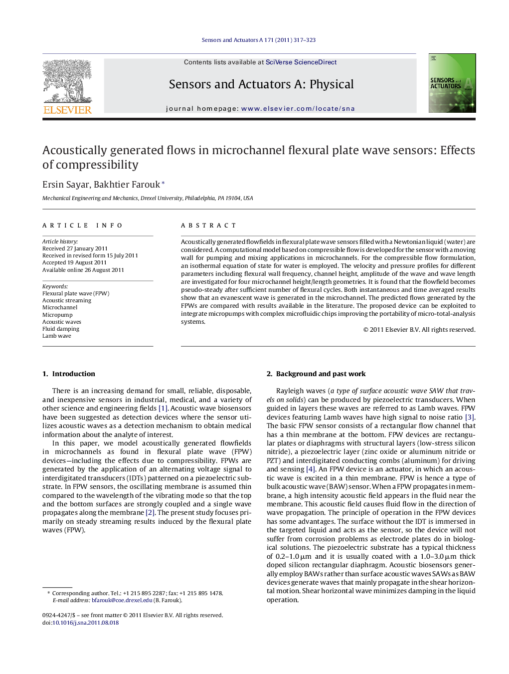 Acoustically generated flows in microchannel flexural plate wave sensors: Effects of compressibility