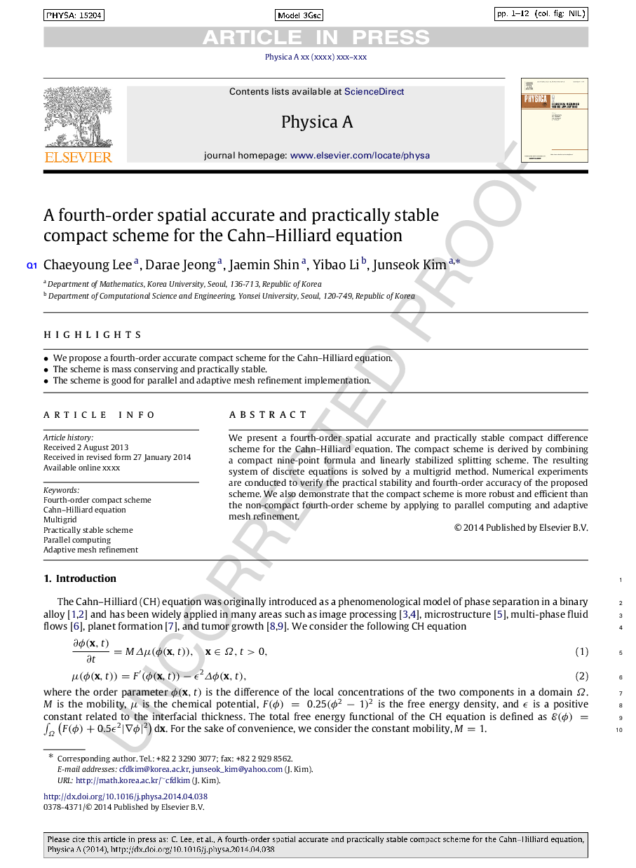 A fourth-order spatial accurate and practically stable compact scheme for the Cahn-Hilliard equation