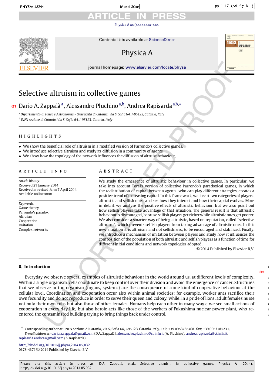 Selective altruism in collective games