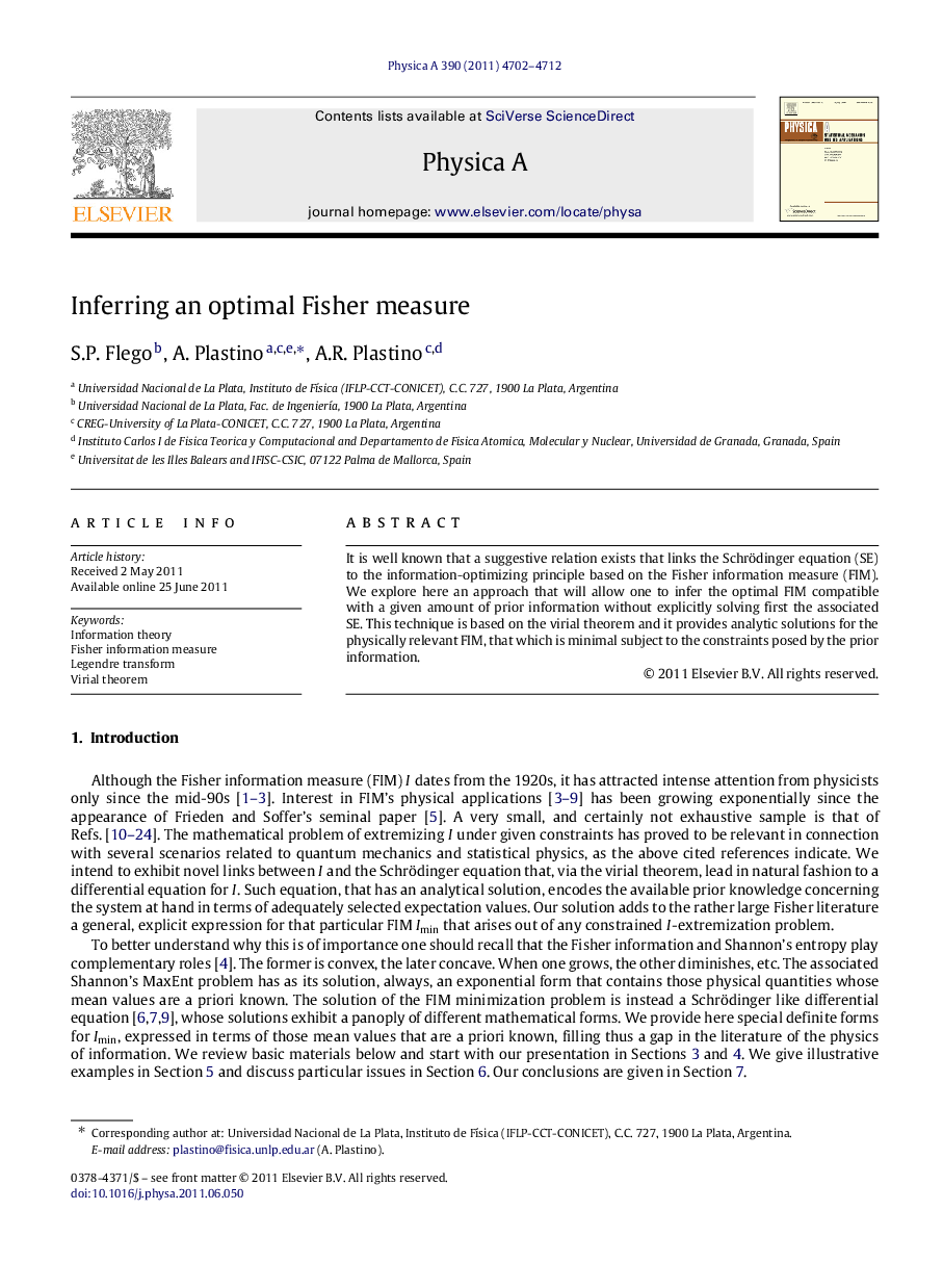 Inferring an optimal Fisher measure