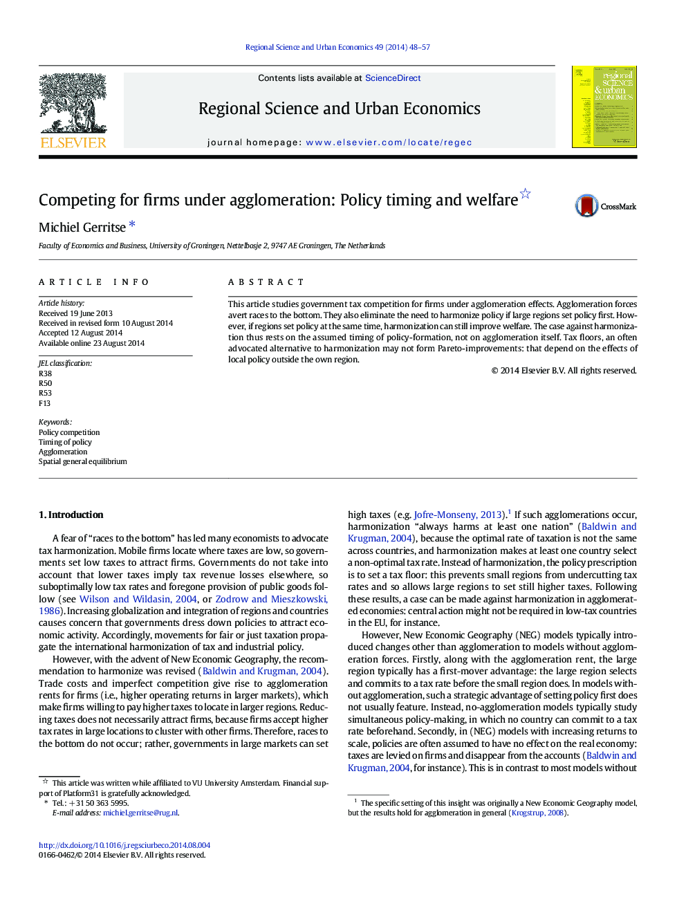 Competing for firms under agglomeration: Policy timing and welfare