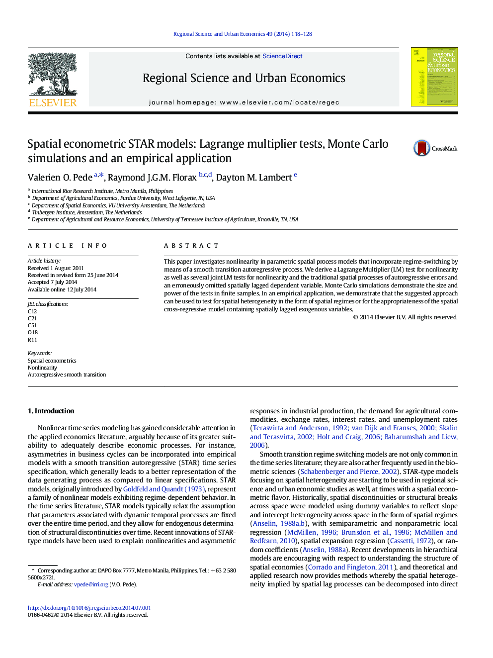 Spatial econometric STAR models: Lagrange multiplier tests, Monte Carlo simulations and an empirical application