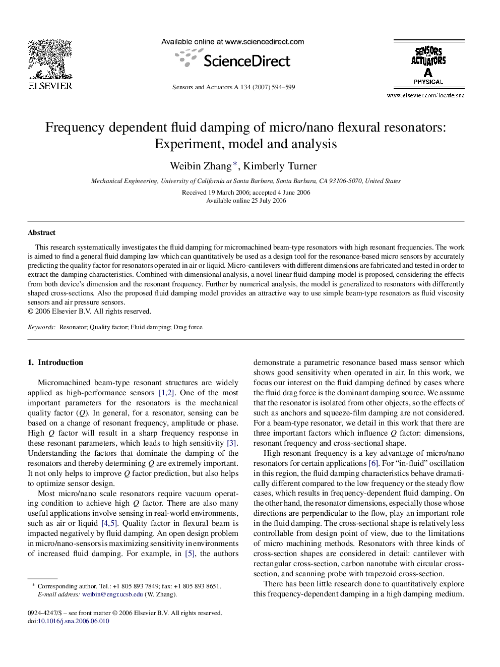 Frequency dependent fluid damping of micro/nano flexural resonators: Experiment, model and analysis