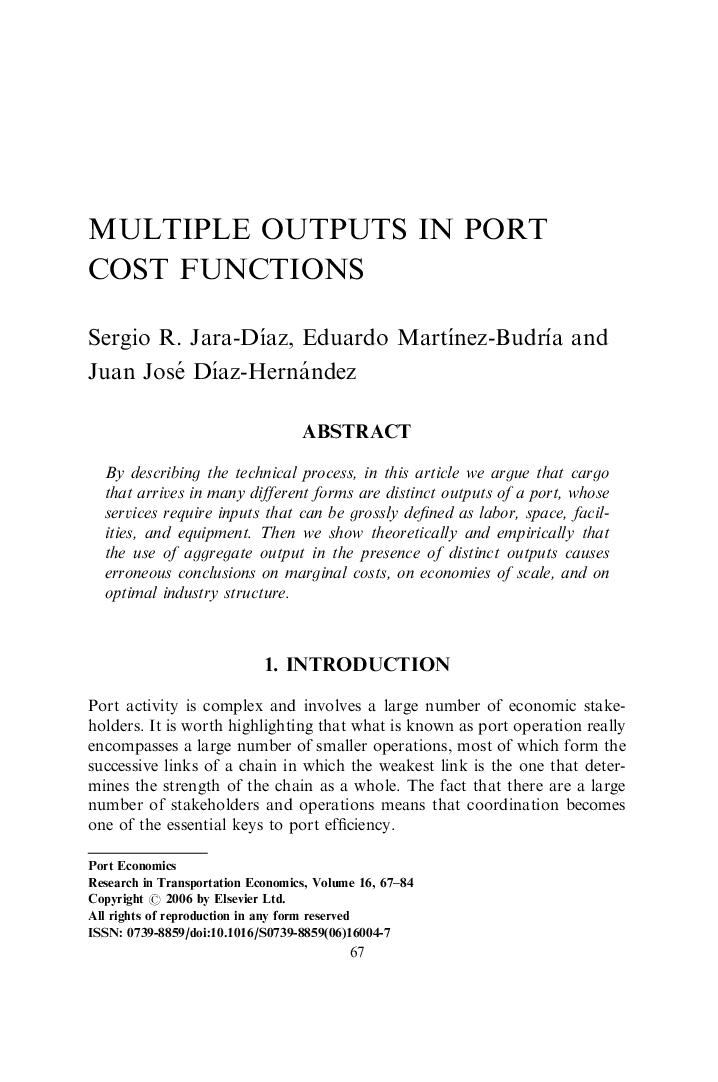 Multiple Outputs in Port Cost Functions
