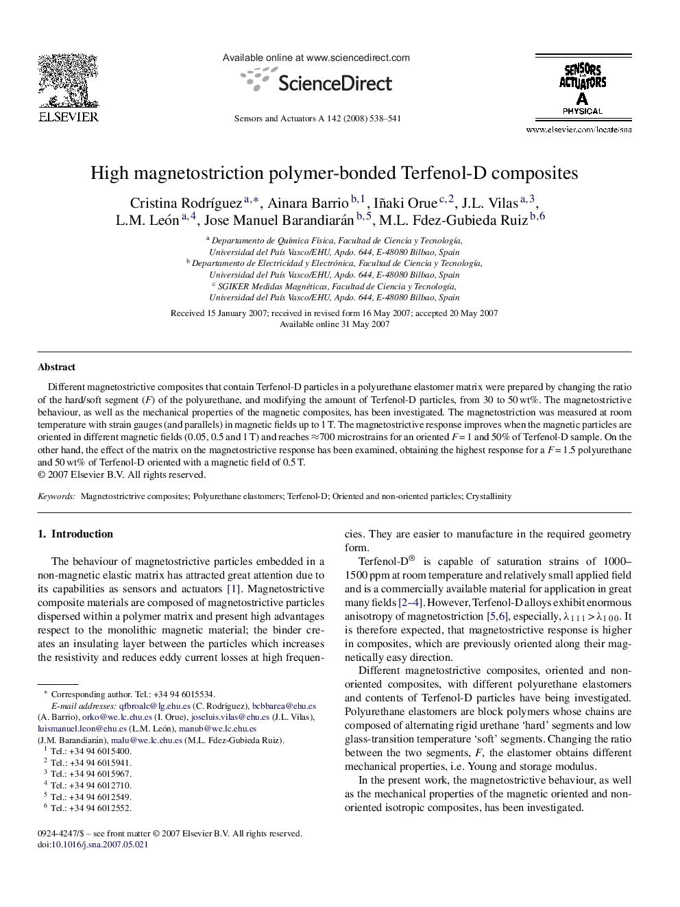 High magnetostriction polymer-bonded Terfenol-D composites