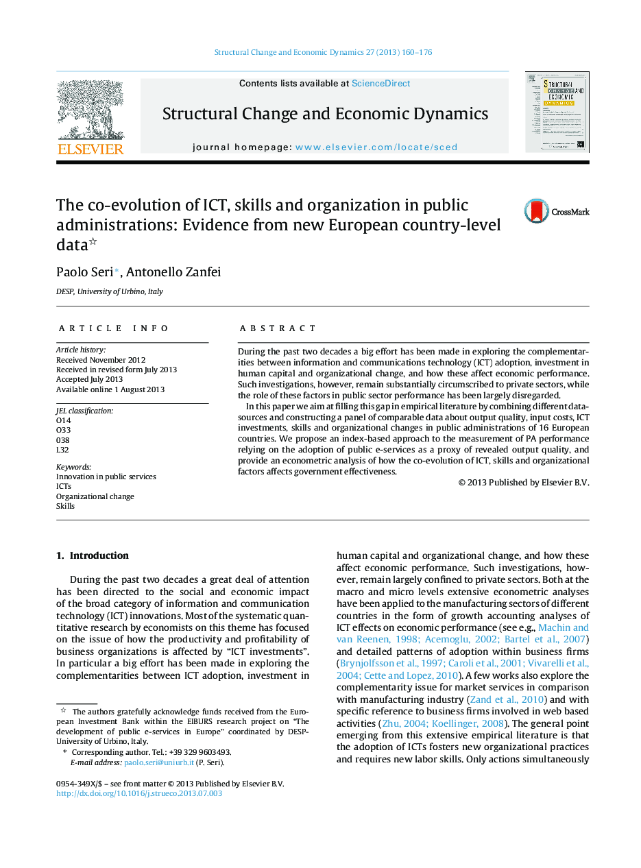 The co-evolution of ICT, skills and organization in public administrations: Evidence from new European country-level data
