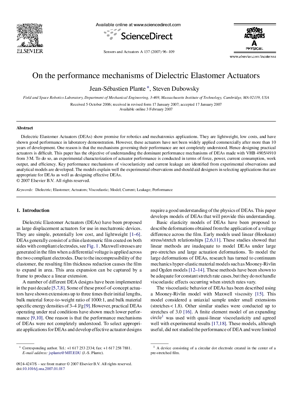 On the performance mechanisms of Dielectric Elastomer Actuators