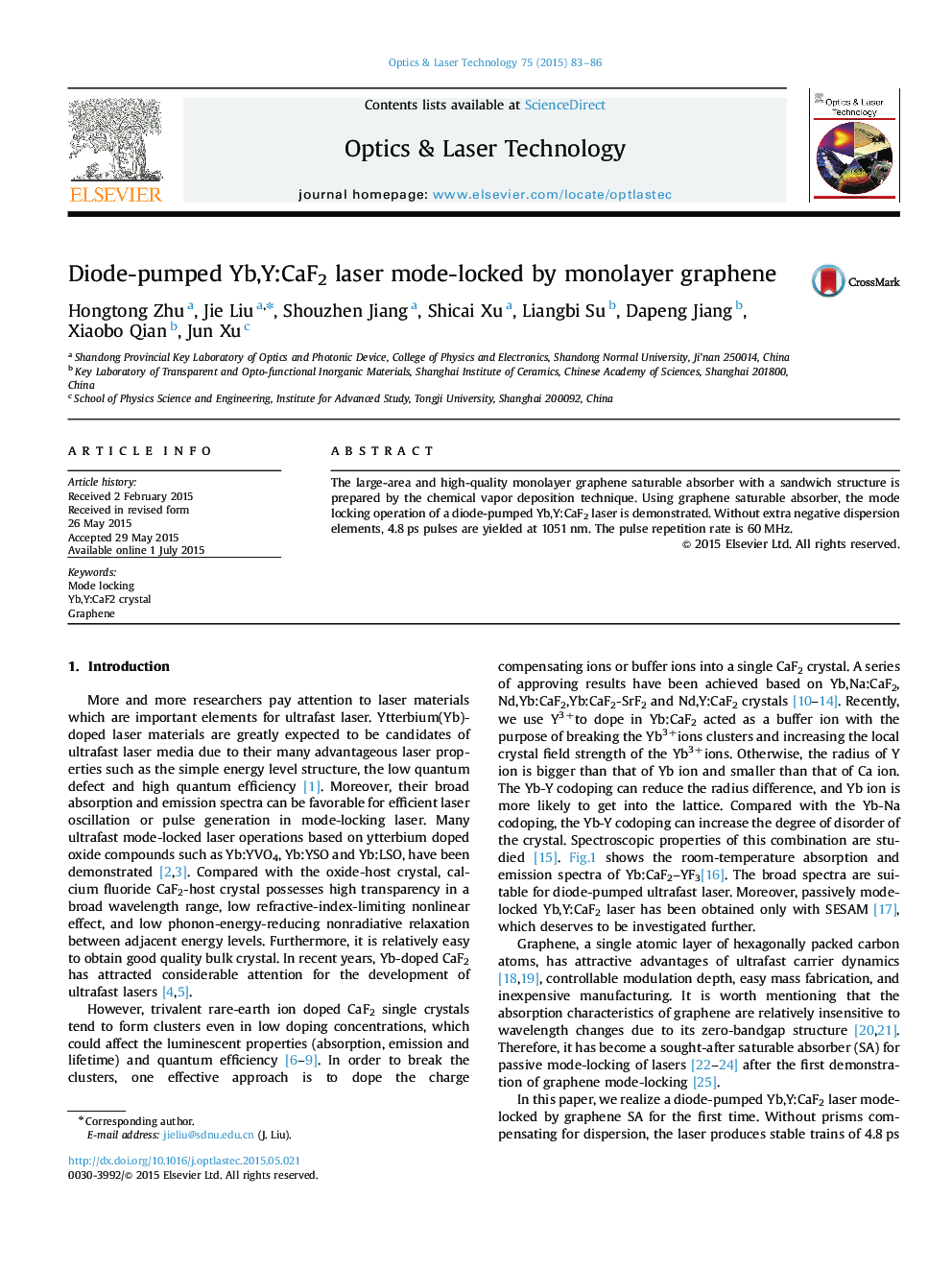 Diode-pumped Yb,Y:CaF2 laser mode-locked by monolayer graphene