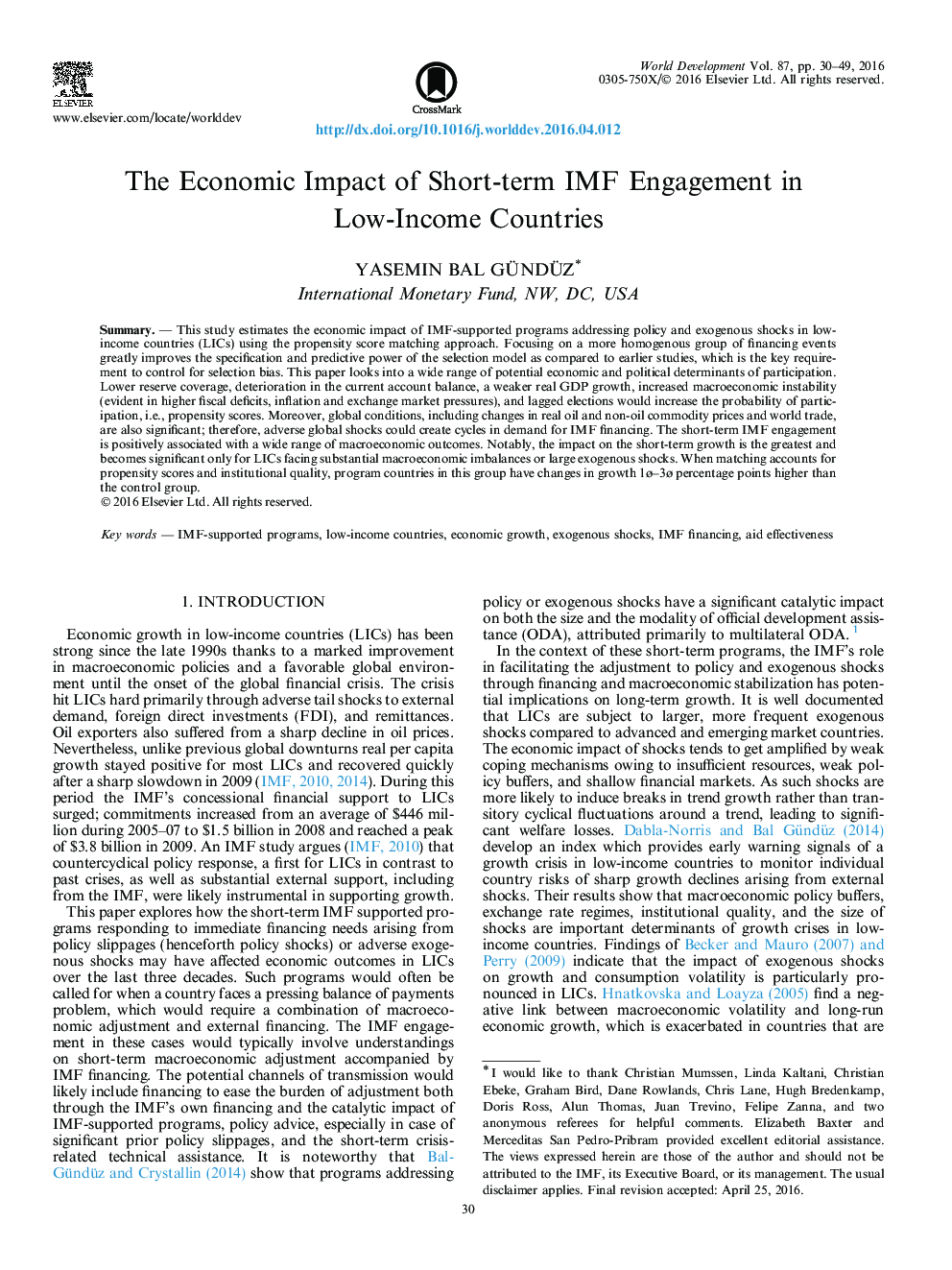 The Economic Impact of Short-term IMF Engagement in Low-Income Countries