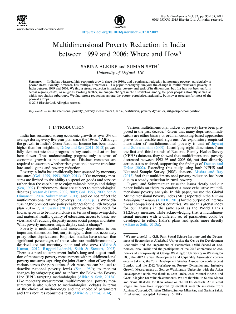 کاهش فقر چندجانبه در هند بین سالهای 1999 و 2006: کجا و چگونه؟ 