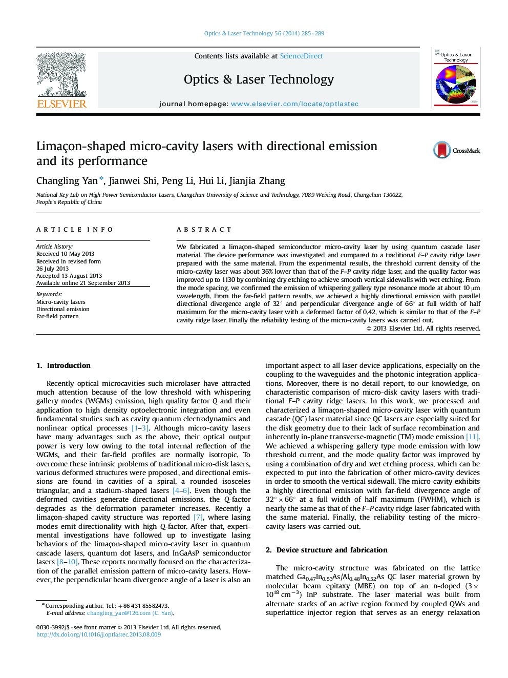 Limaçon-shaped micro-cavity lasers with directional emission and its performance