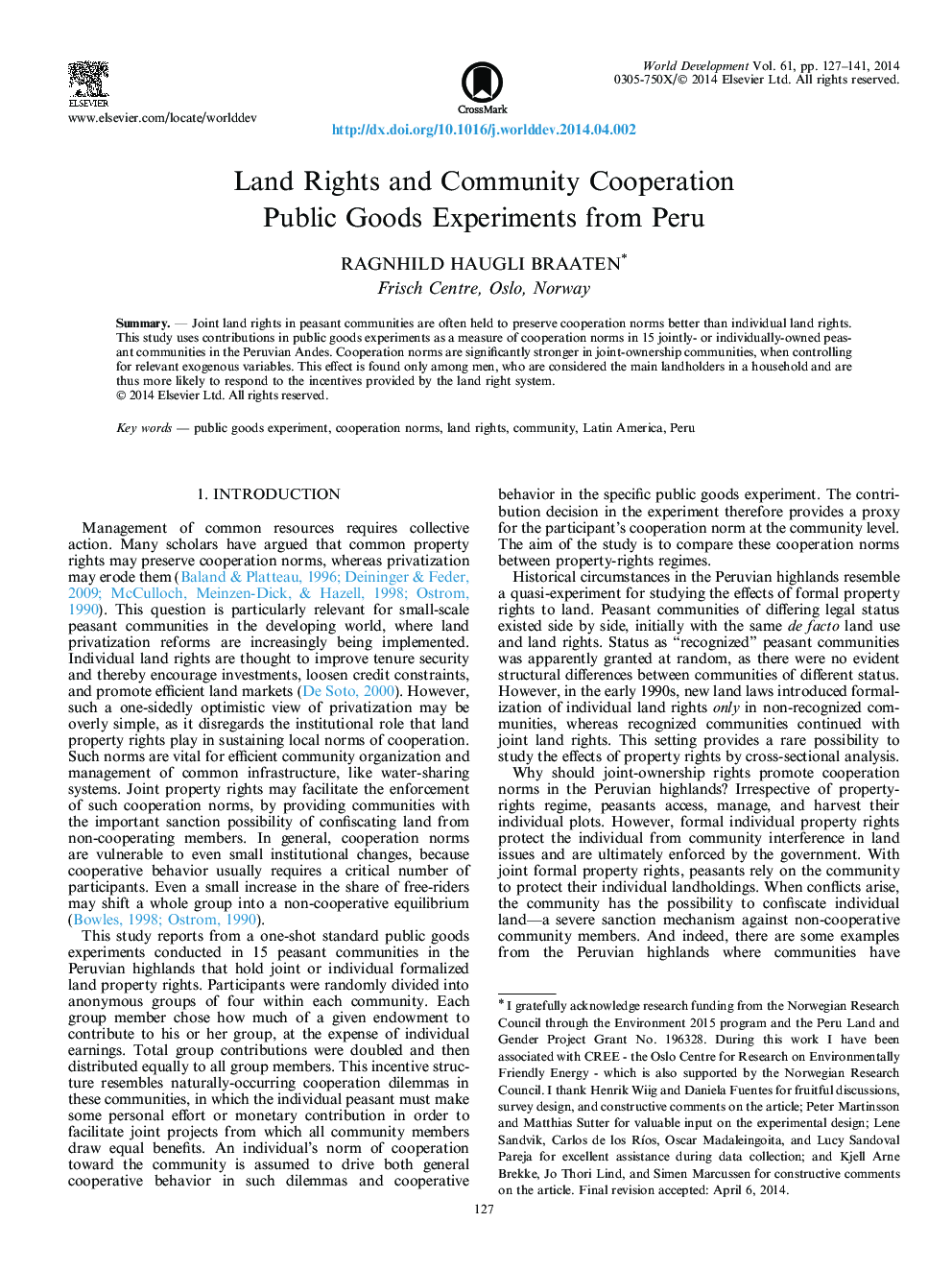 حقوق زمین و همکاری های جامعه 