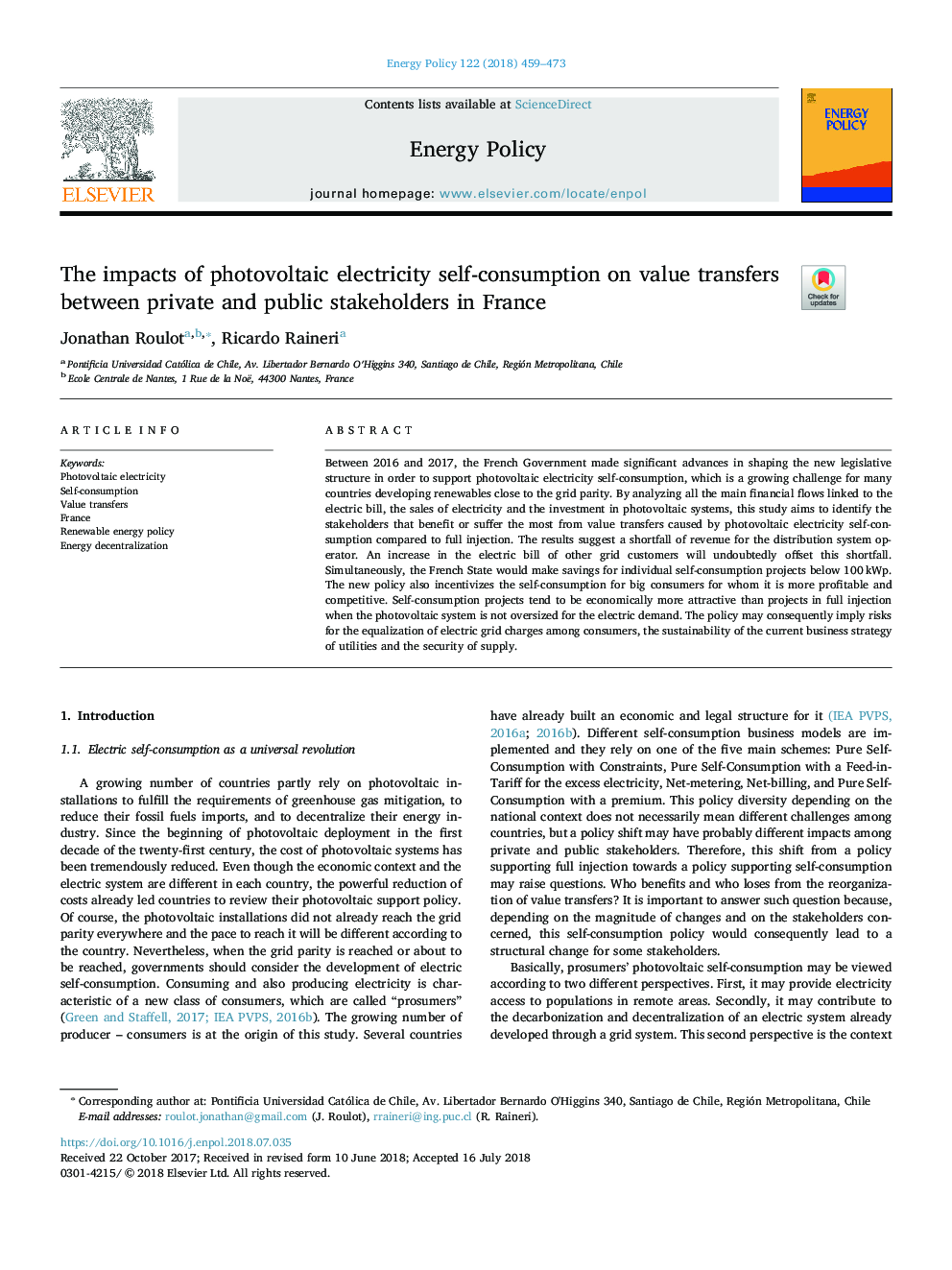 The impacts of photovoltaic electricity self-consumption on value transfers between private and public stakeholders in France