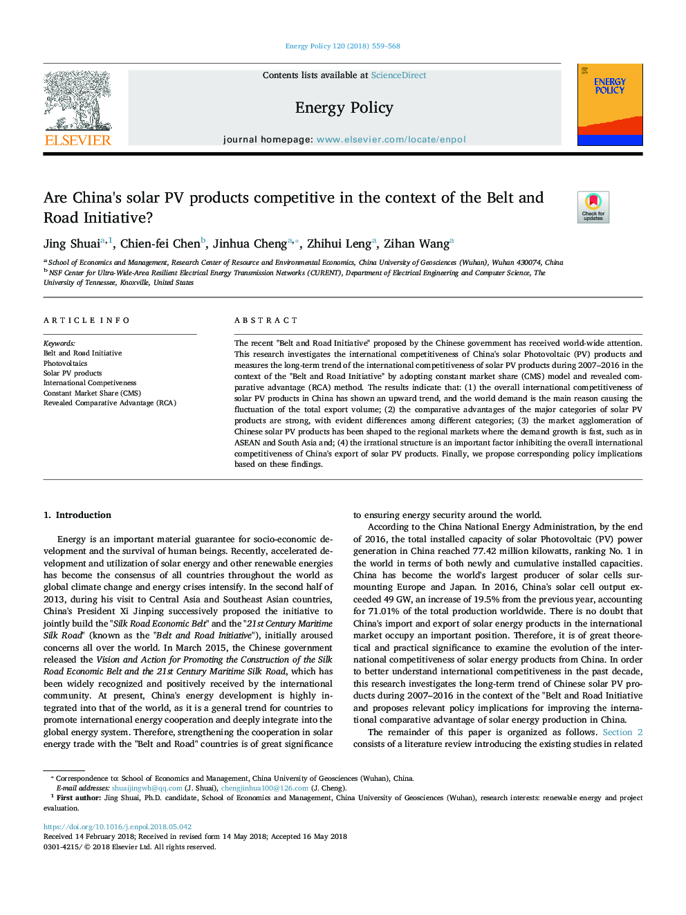 Are China's solar PV products competitive in the context of the Belt and Road Initiative?