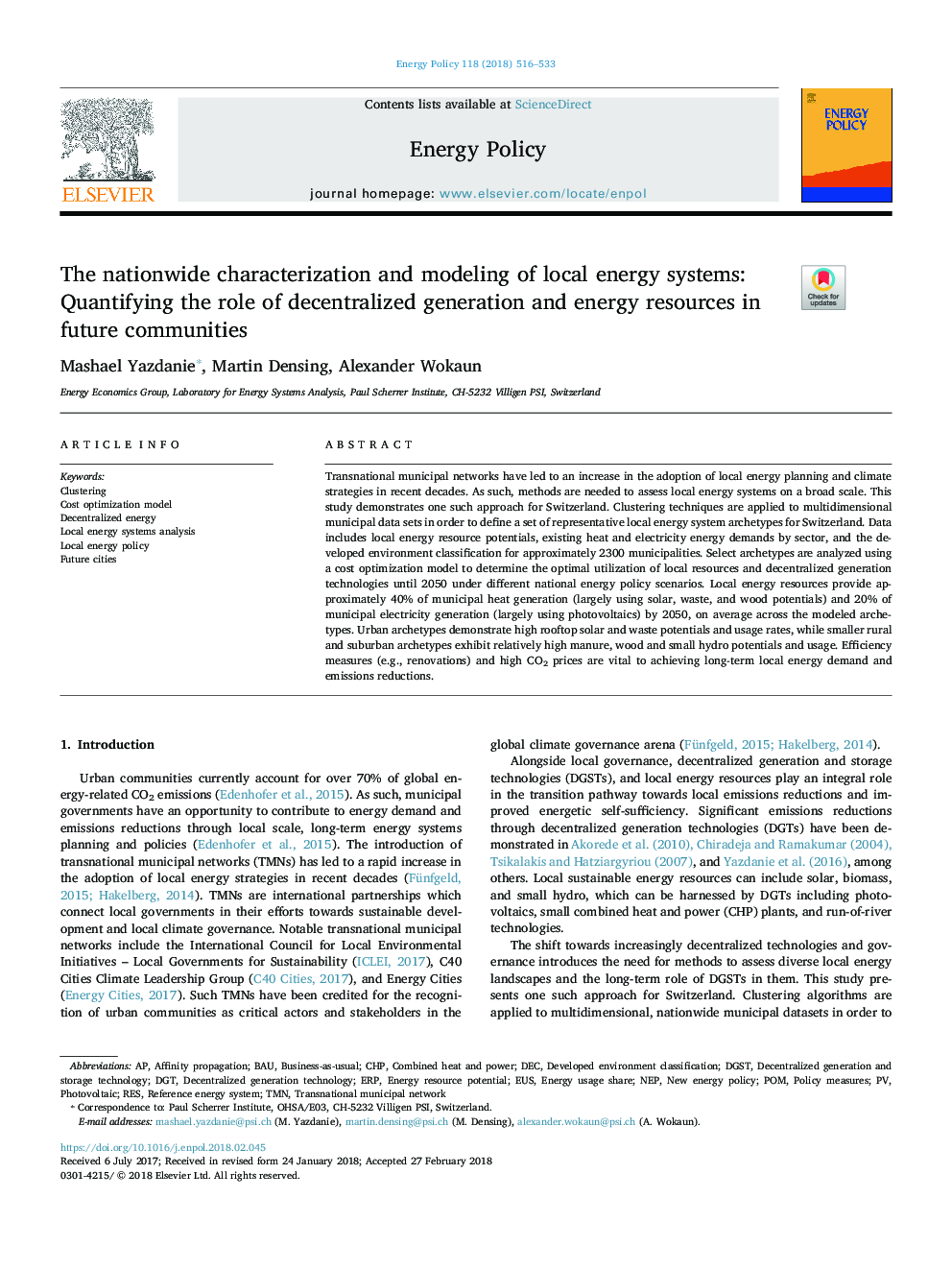 The nationwide characterization and modeling of local energy systems: Quantifying the role of decentralized generation and energy resources in future communities