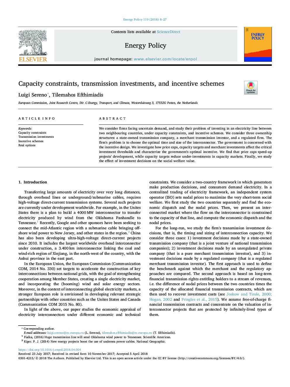 Capacity constraints, transmission investments, and incentive schemes