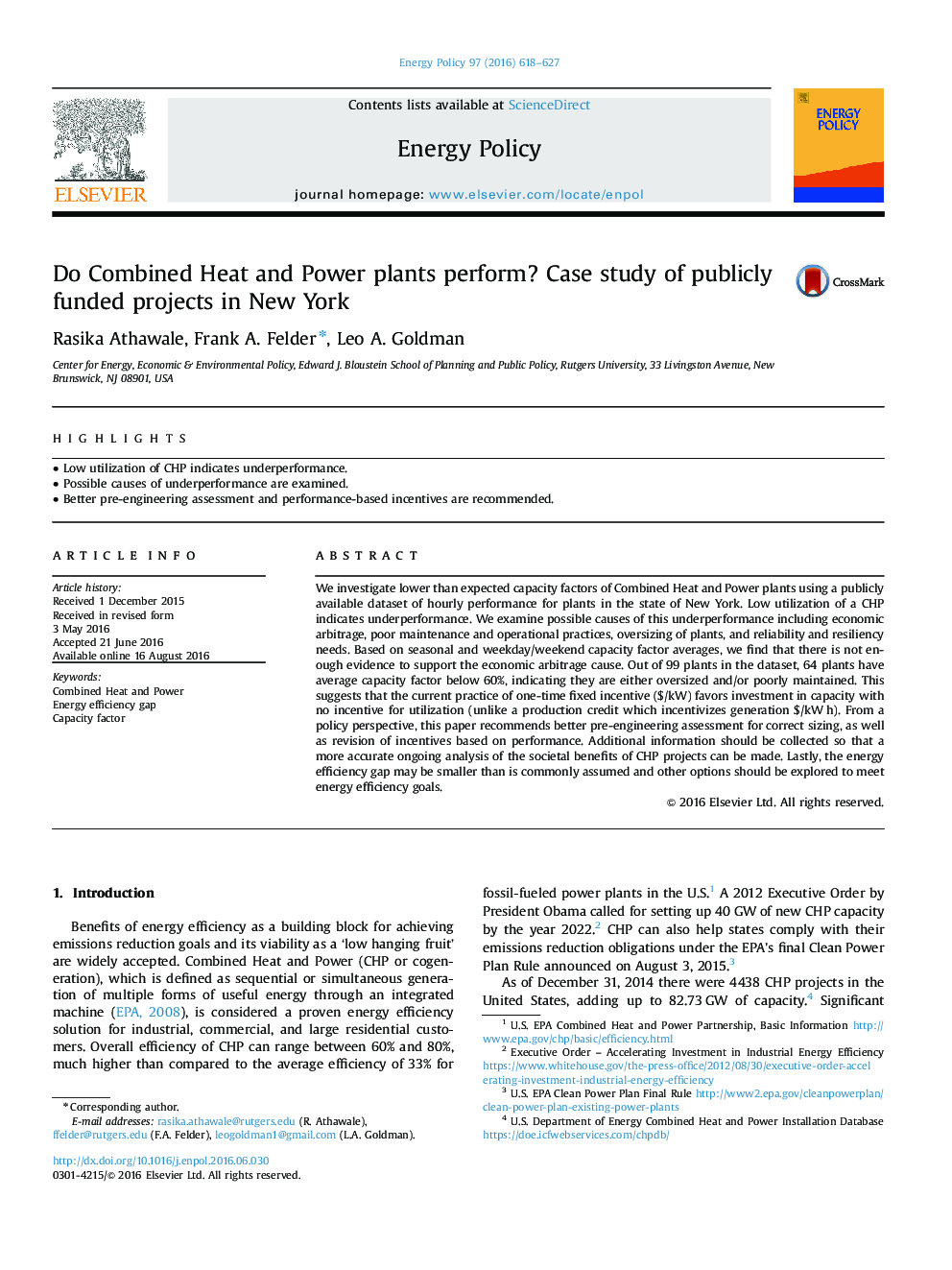 Do Combined Heat and Power plants perform? Case study of publicly funded projects in New York