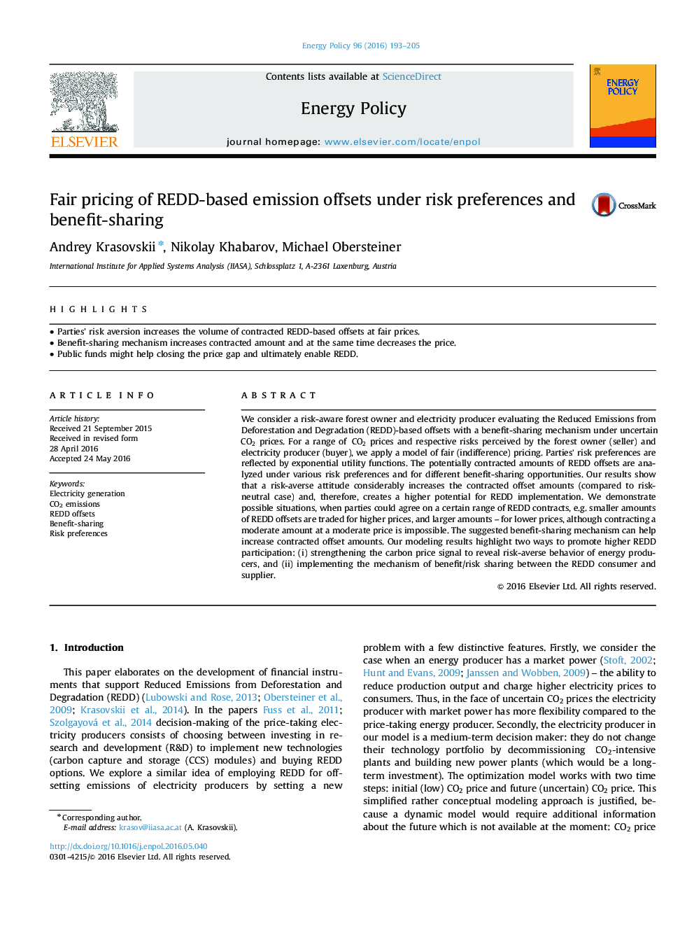 Fair pricing of REDD-based emission offsets under risk preferences and benefit-sharing