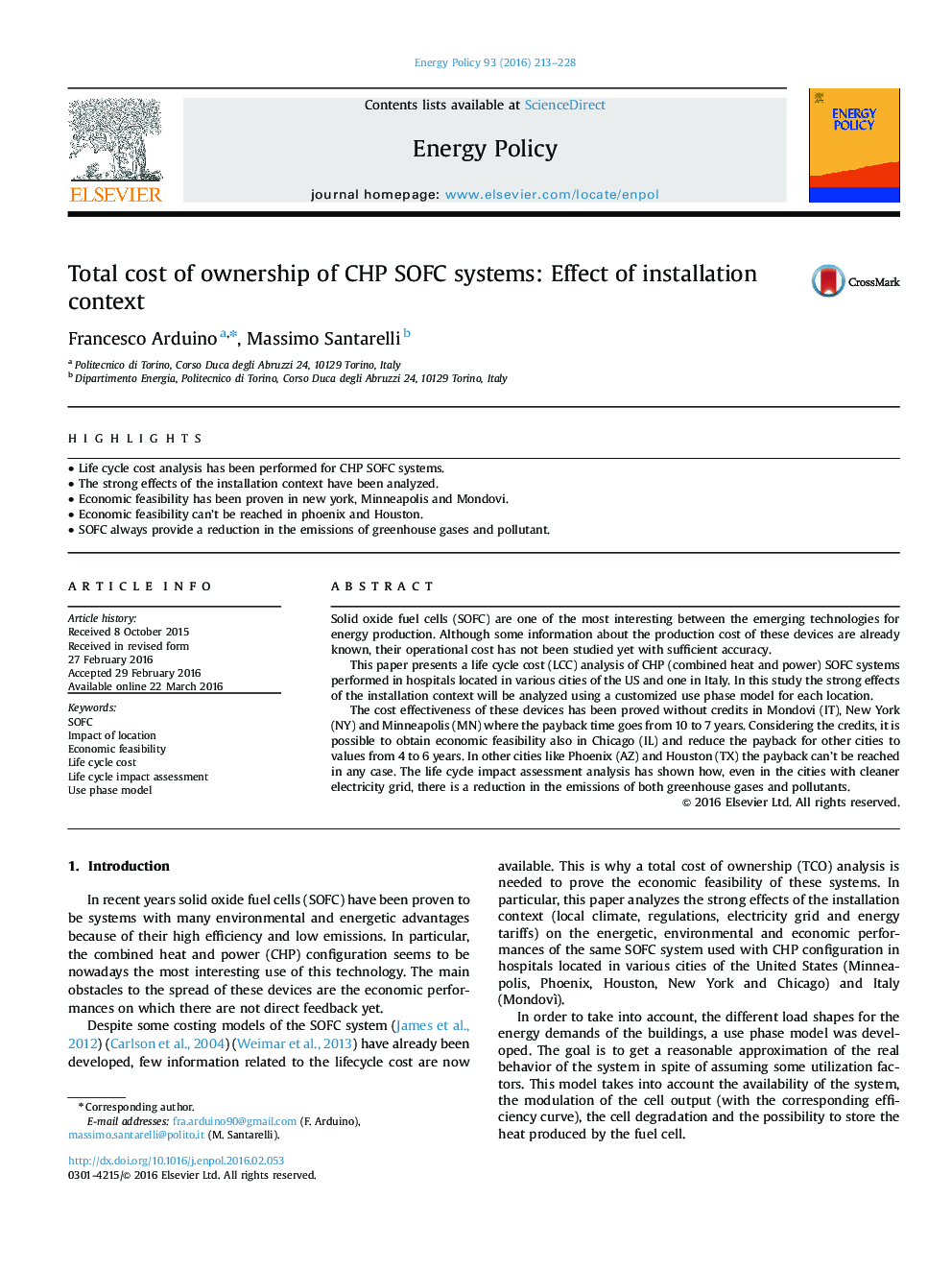 RETRACTED: Total cost of ownership of CHP SOFC systems: Effect of installation context