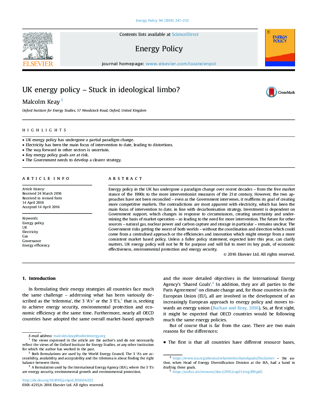 UK energy policy - Stuck in ideological limbo?