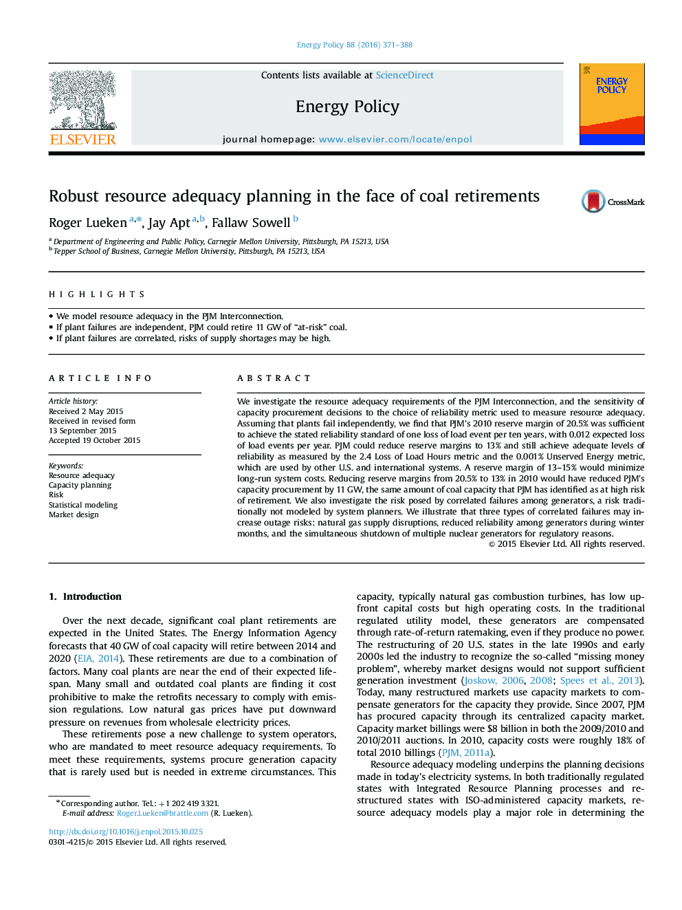 Robust resource adequacy planning in the face of coal retirements