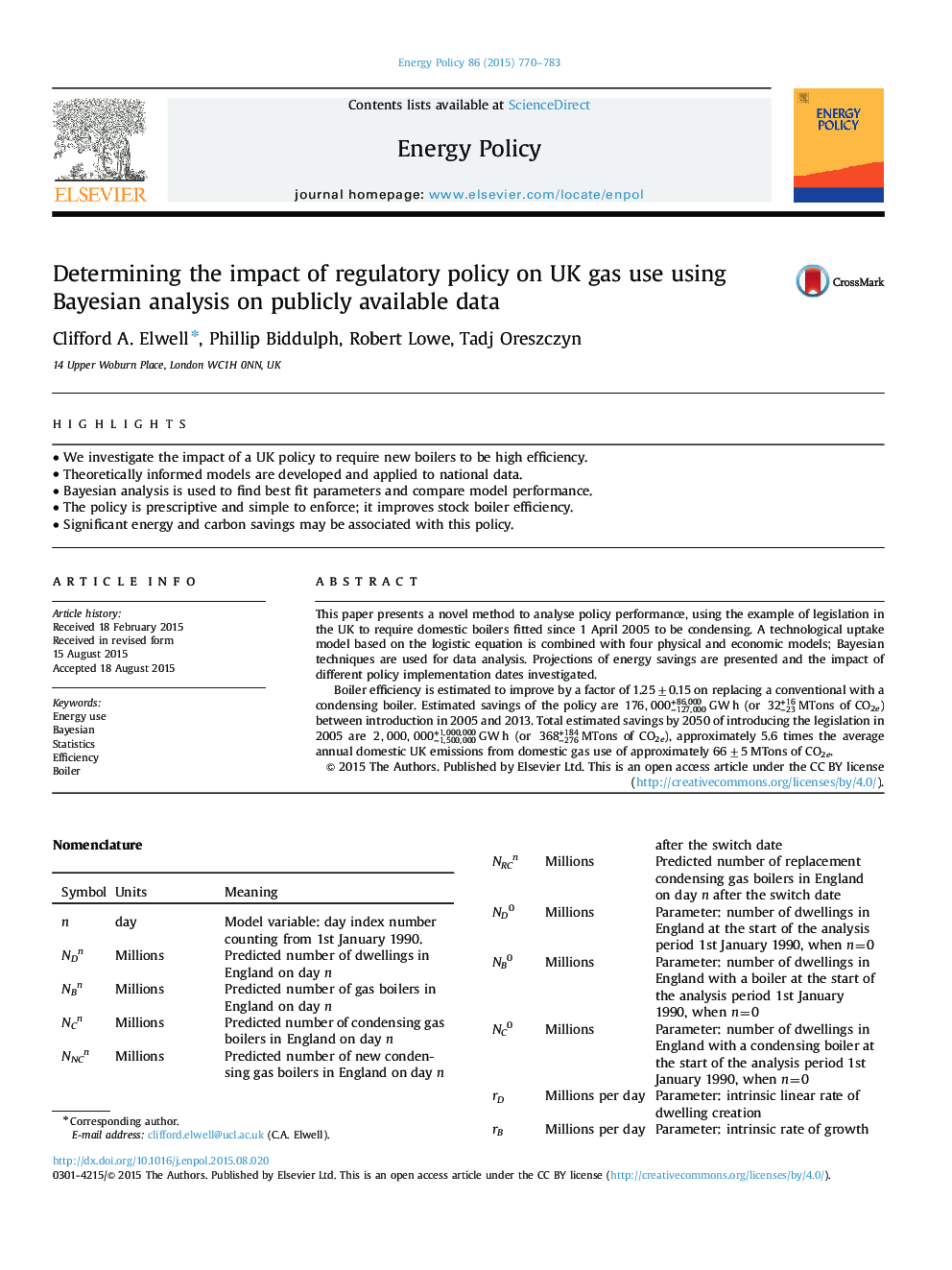 تعیین تاثیر سیاست های نظارتی بر مصرف گاز بریتانیا با استفاده از تجزیه و تحلیل بیزی برای داده های قابل دسترس در دسترس 