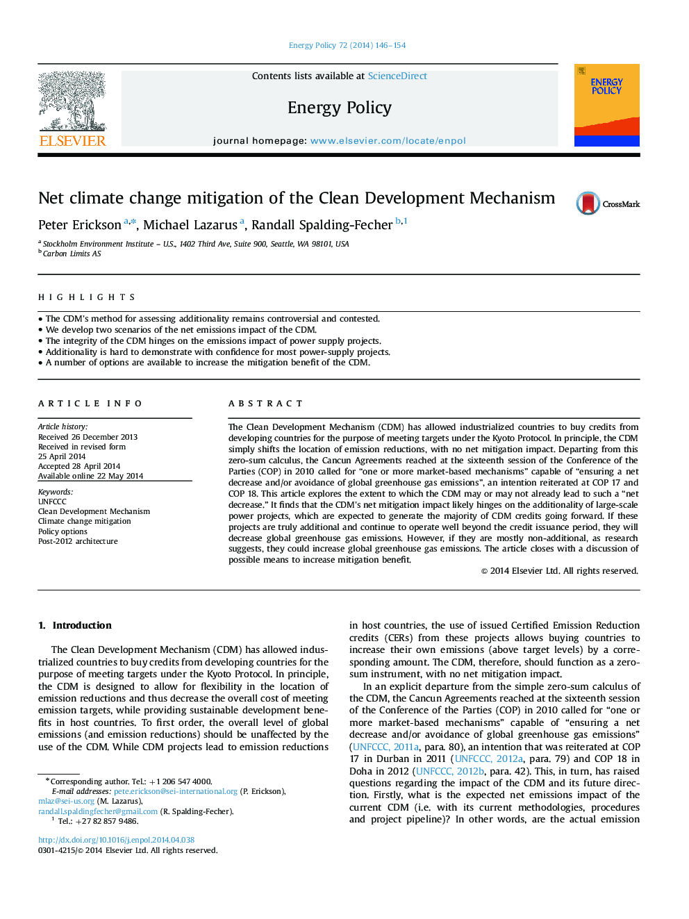 Net climate change mitigation of the Clean Development Mechanism