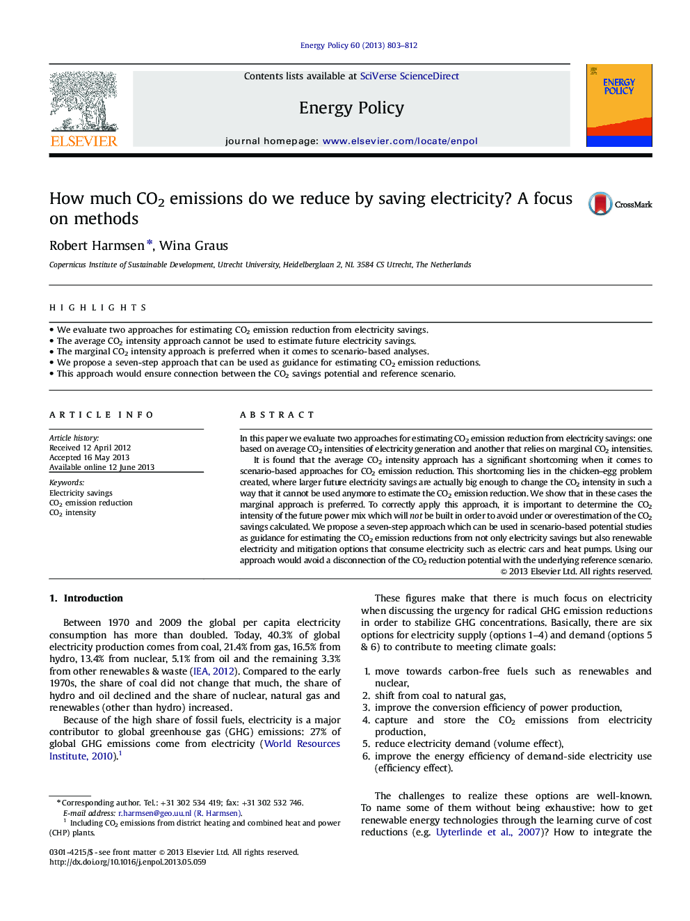 How much CO2 emissions do we reduce by saving electricity? A focus on methods