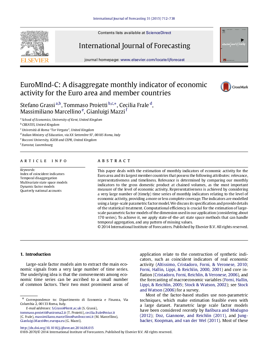 EuroMInd-C: A disaggregate monthly indicator of economic activity for the Euro area and member countries