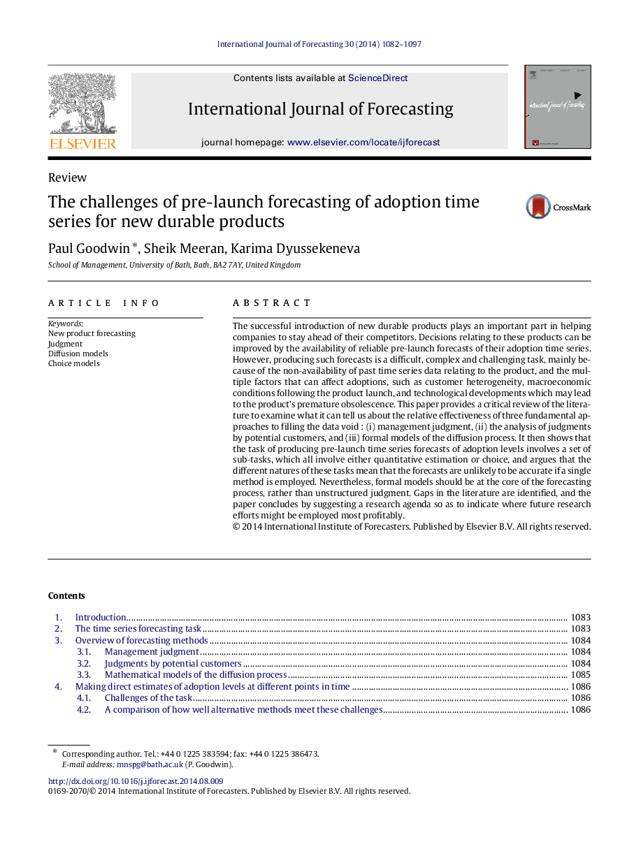 The challenges of pre-launch forecasting of adoption time series for new durable products