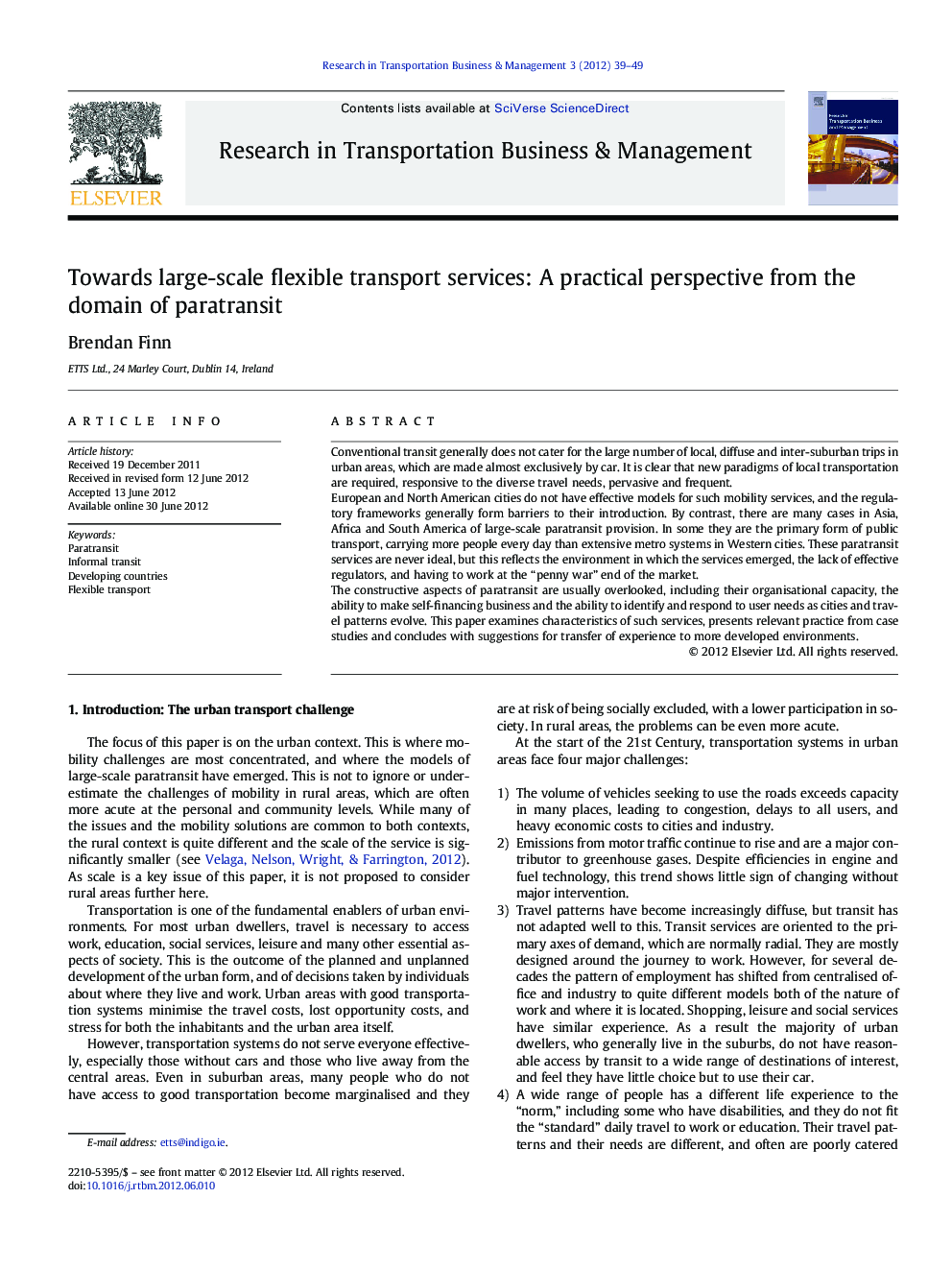 Towards large-scale flexible transport services: A practical perspective from the domain of paratransit