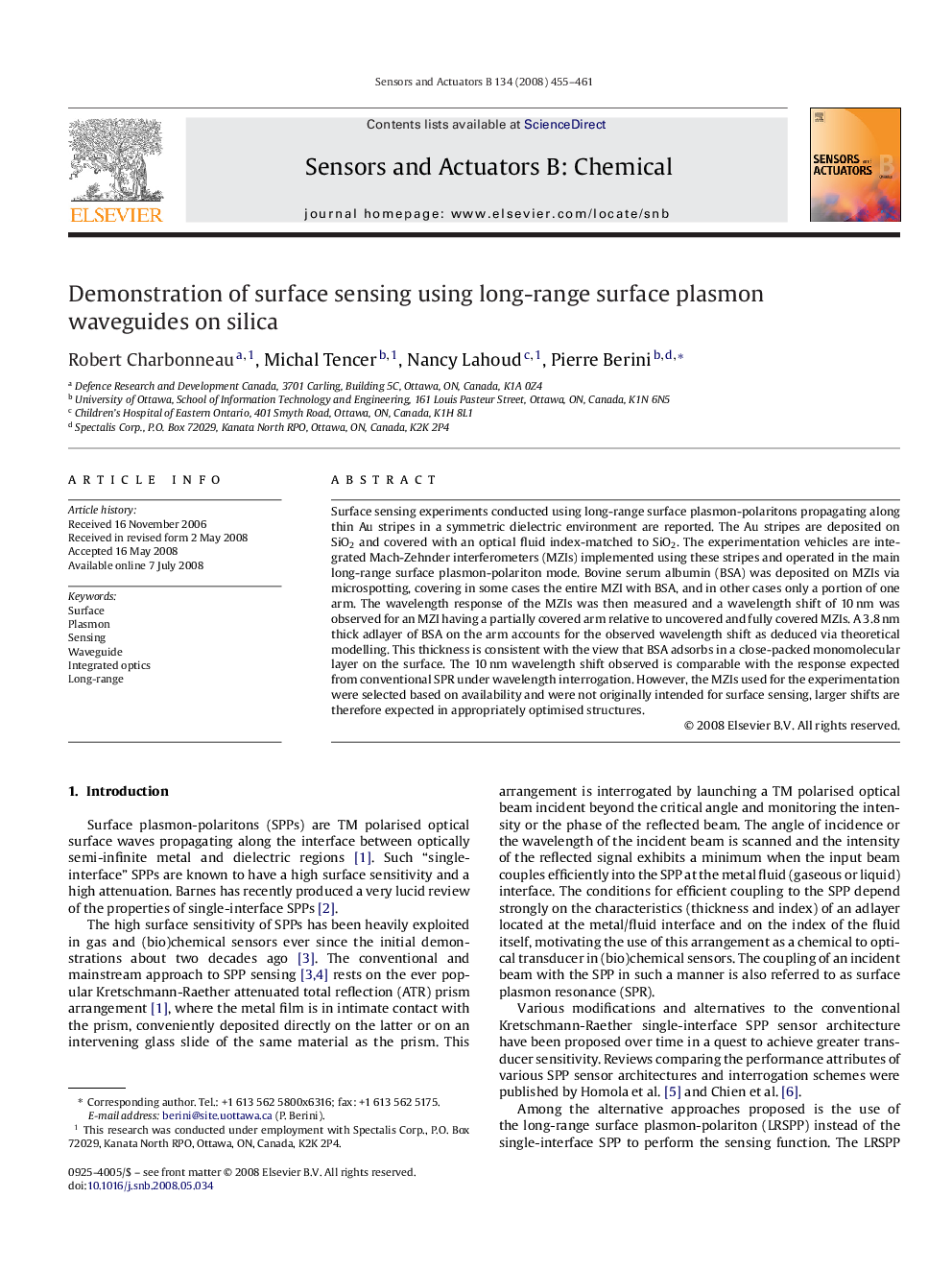 Demonstration of surface sensing using long-range surface plasmon waveguides on silica