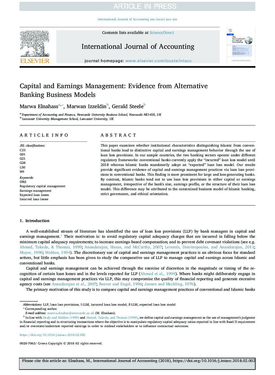 Capital and Earnings Management: Evidence from Alternative Banking Business Models